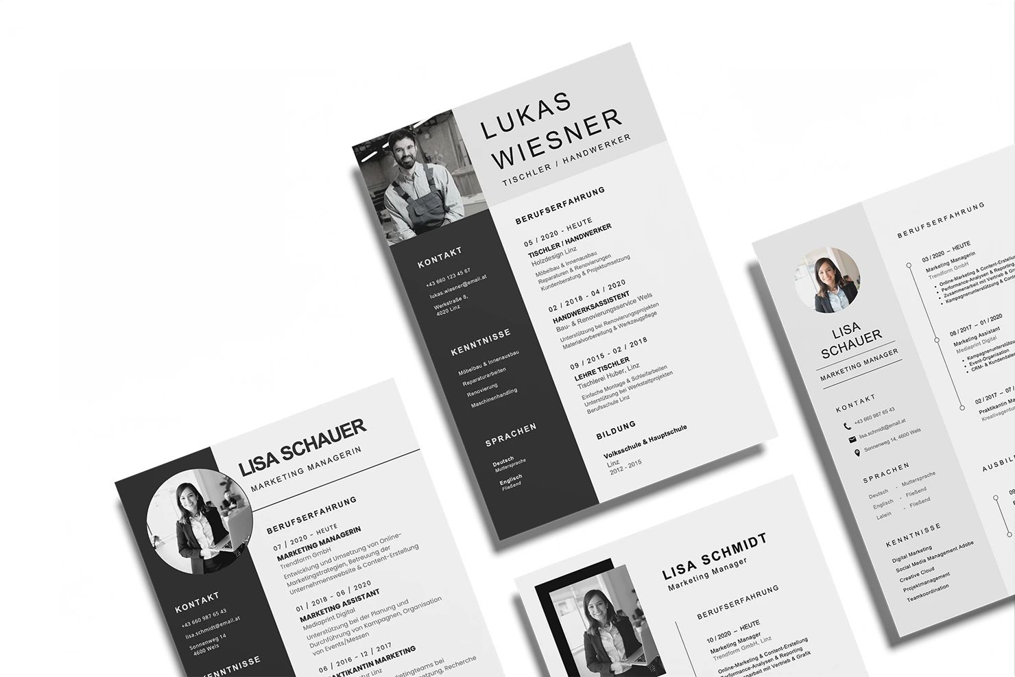 Musterlebensläufe und Bewerbungsschreiben